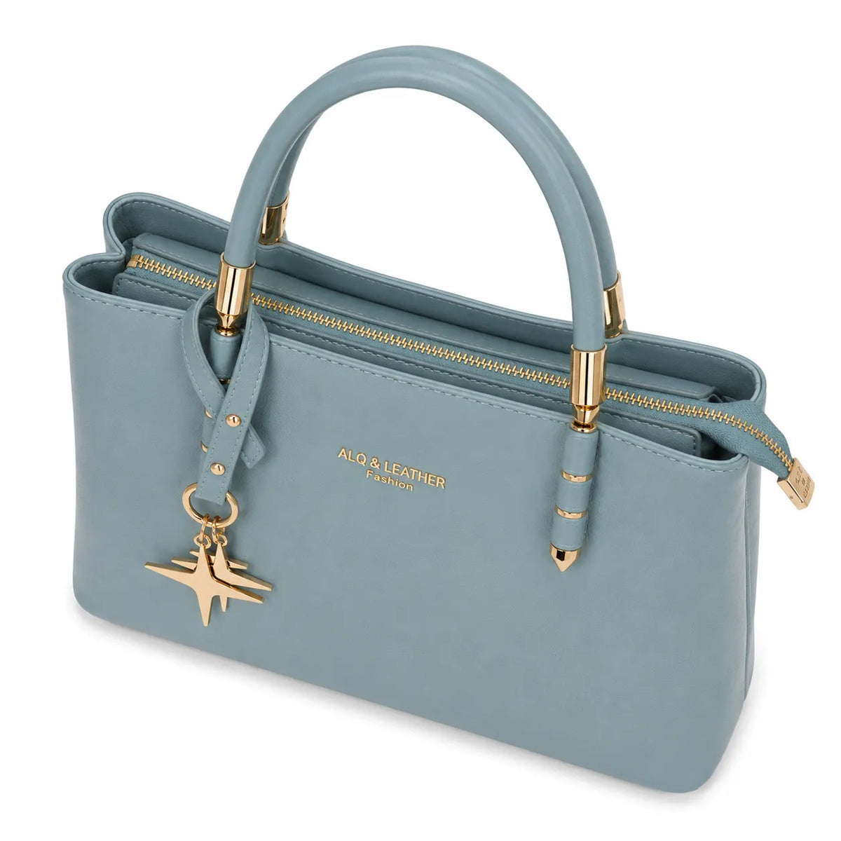 Aorelia Golden Star Structured Tote Bag Powder Blue