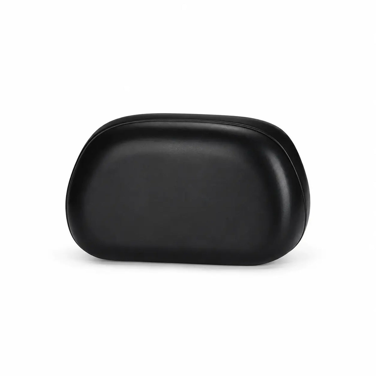 Black pillow clutch with sculptural gold ring handle
