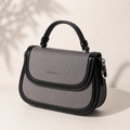 Camille Woven Stone Two Tone Saddle Bag