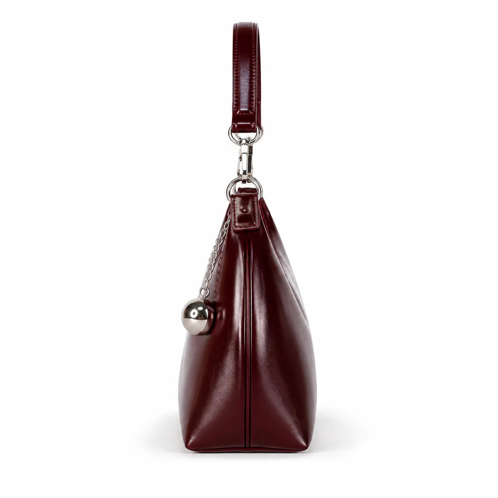 Moon Orb Curved Hobo Bag Cherry