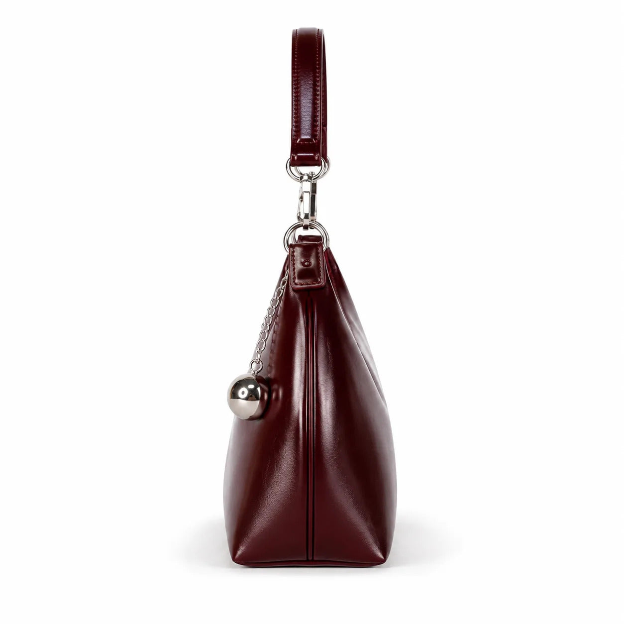Moon Orb Curved Hobo Bag Cherry