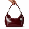 Moon Orb Curved Hobo Bag Cherry