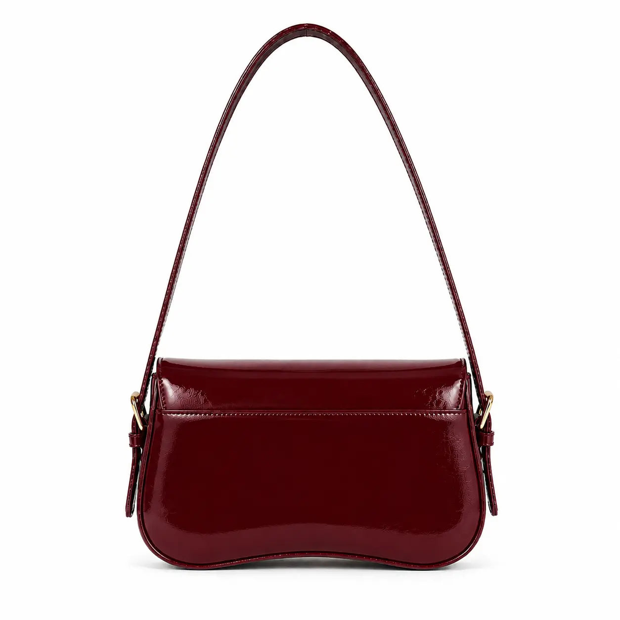 Scarlett Glossy Bloom Patent Leather Flap Shoulder Bag