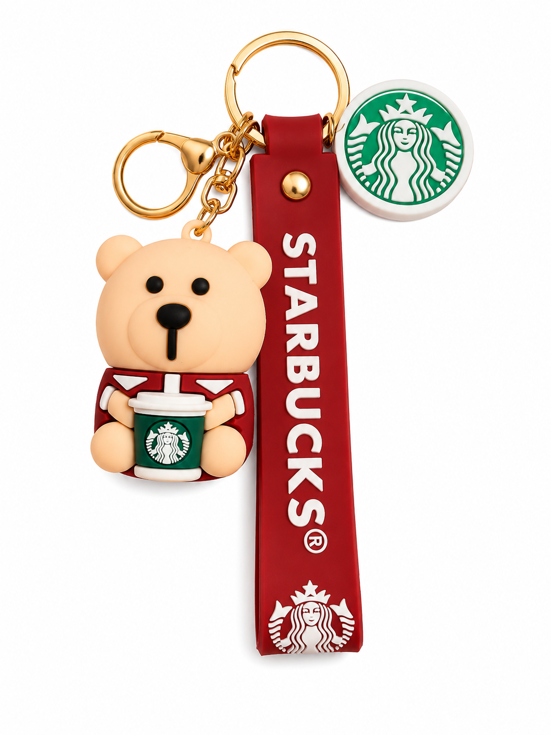 Cozy Bear Coffee Cup Charm Keychain