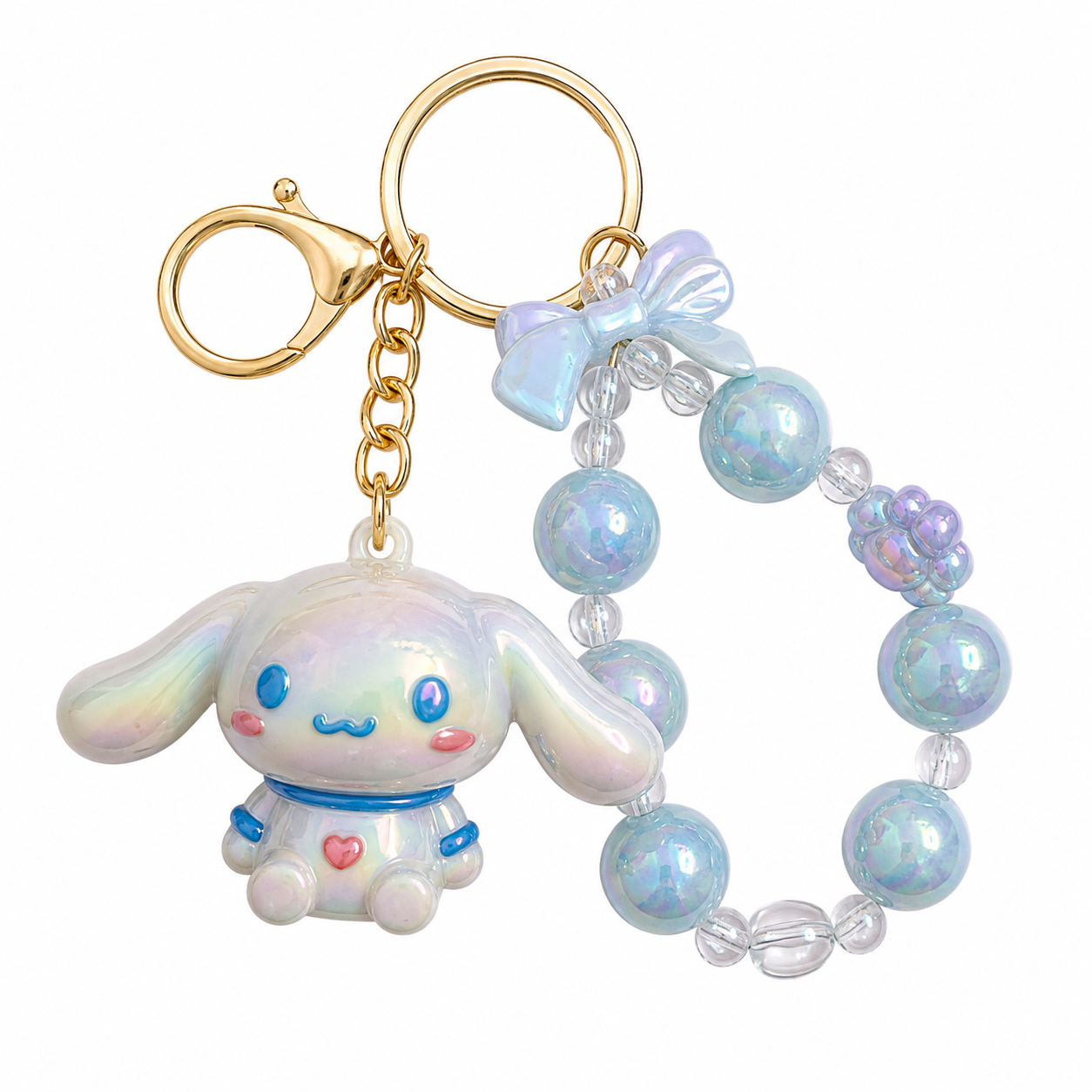 Cloud Puppy Beaded Bracelet Keychain