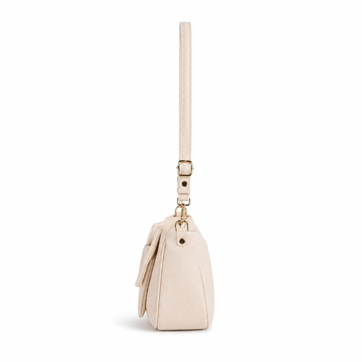 Elegant cream bow shoulder bag for women with adjustable strap and zip closure by Aorelia
