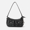 Indie Denim Shoulder Bag with Charm