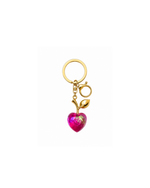 Iris Bloom Crystal Heart Keychain