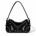 Rebel Noir Studded Shoulder Bag Black