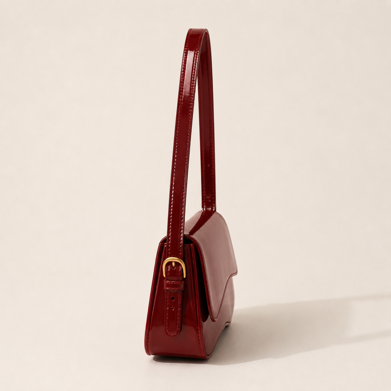 Red Patent Leather Shoulder Bag 