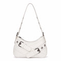 Reign Buckle Shoulder Bag white