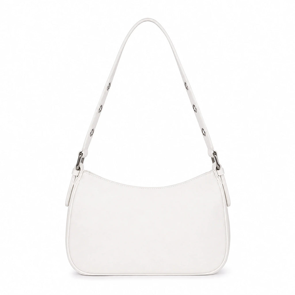 Reign Buckle Shoulder Bag white