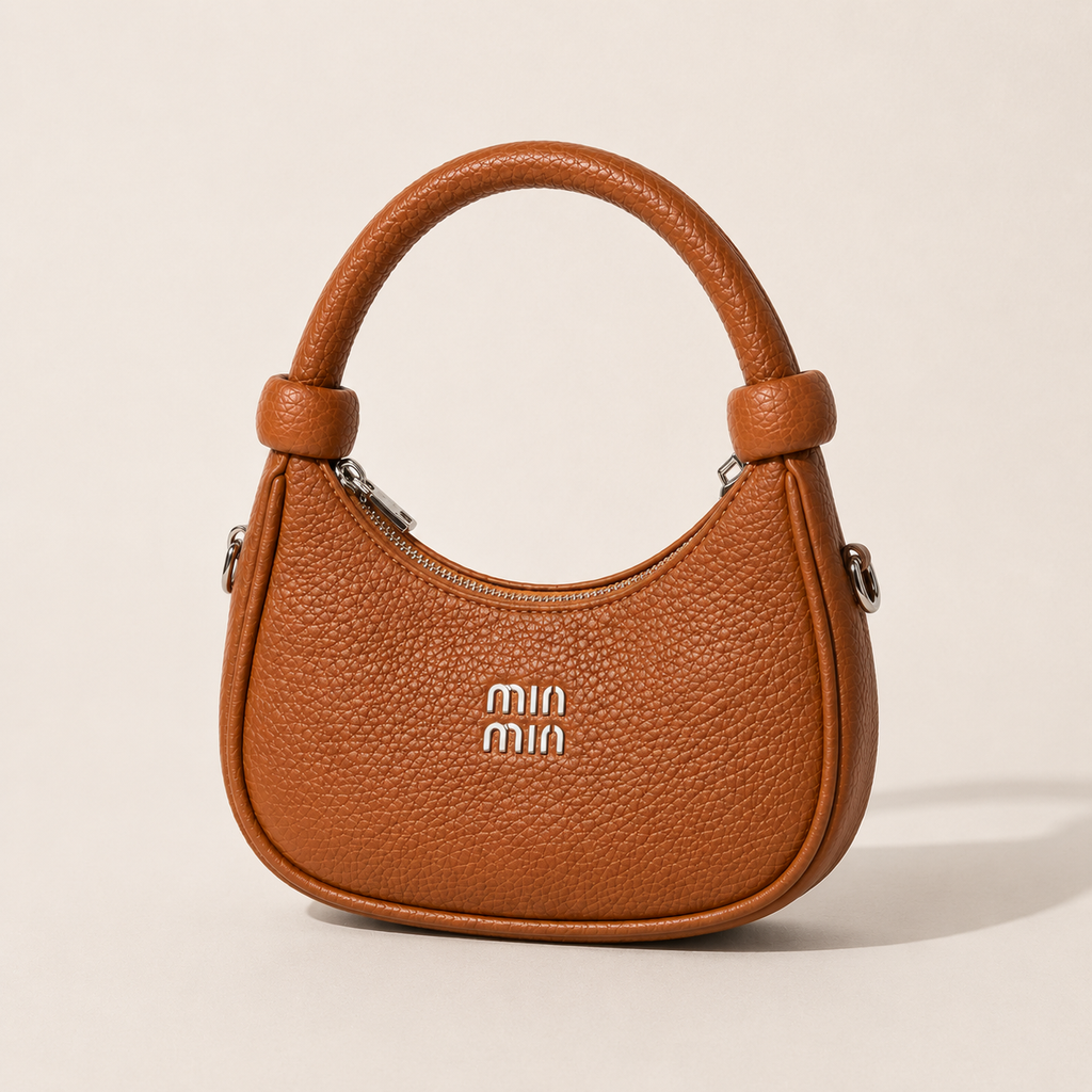 Sienna Amber Knot" Pebbled Leather Hobo Bag