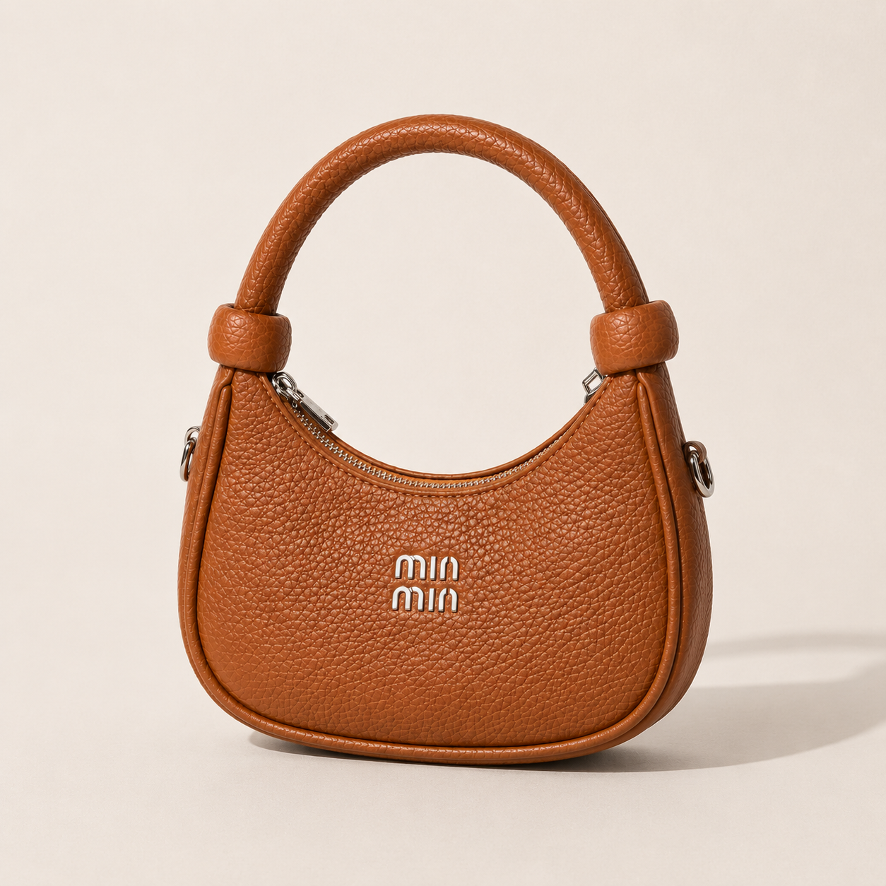 Sienna Amber Knot" Pebbled Leather Hobo Bag