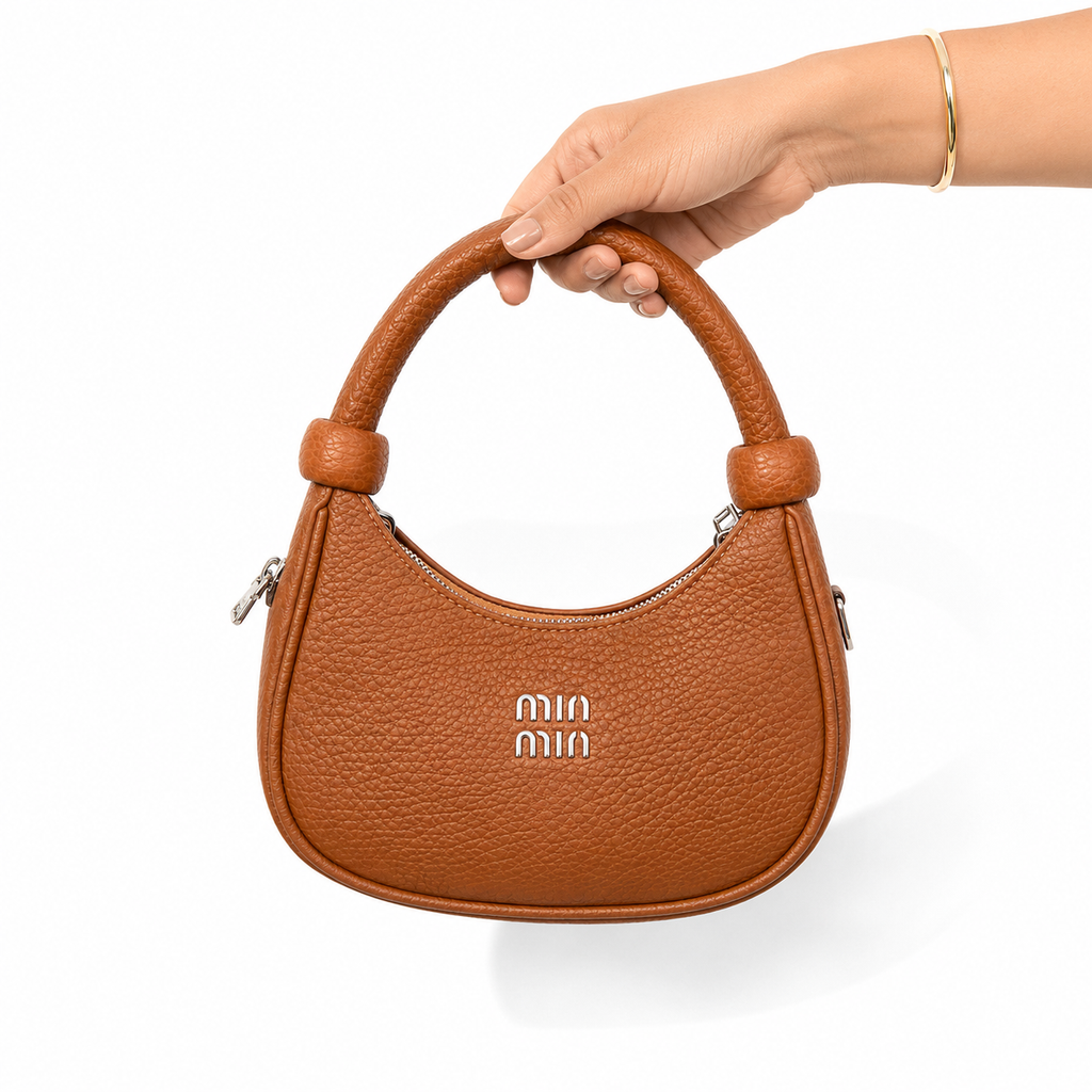 Sienna Amber Knot Pebbled Leather Hobo Bag