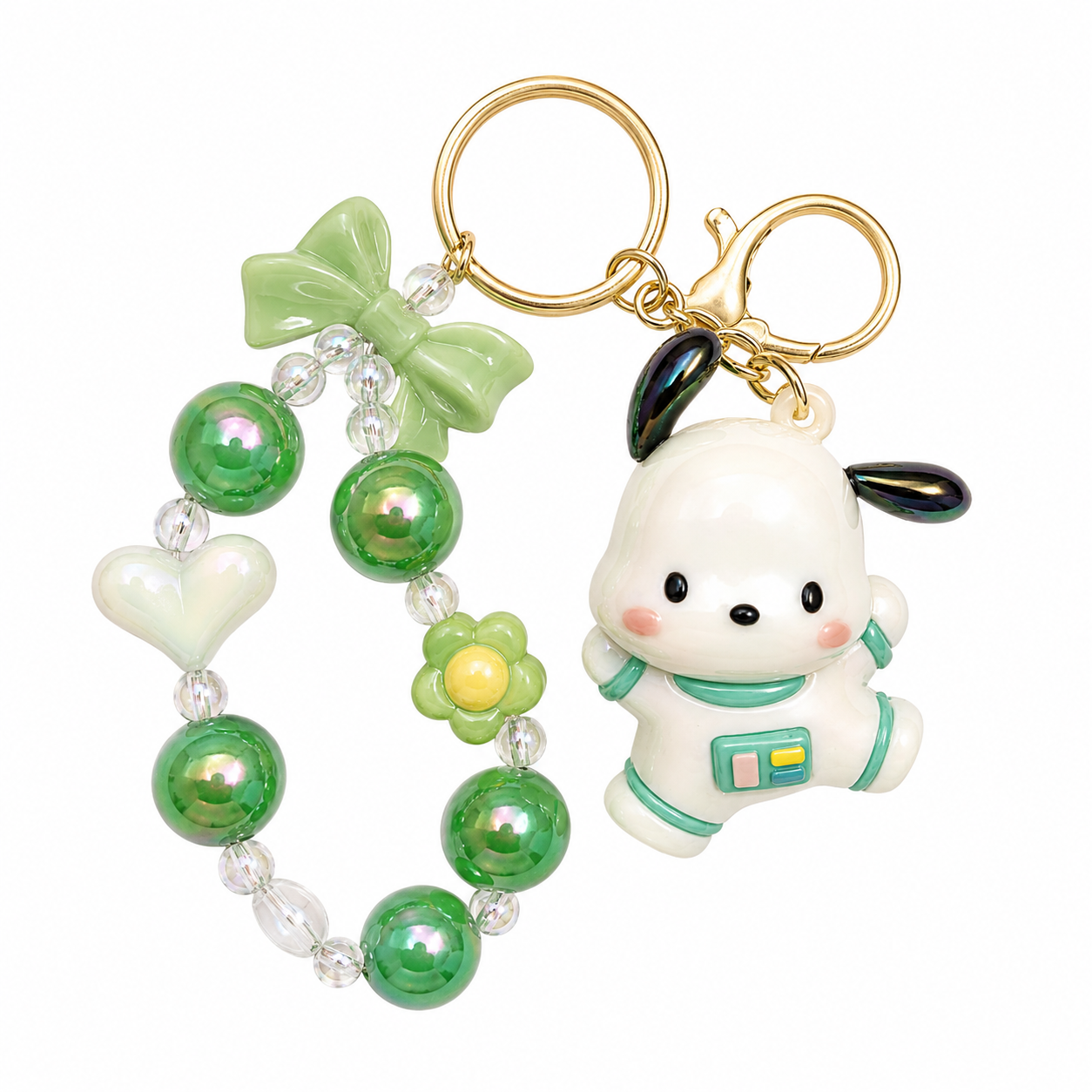 Space Pup Beaded Bracelet Keychain
