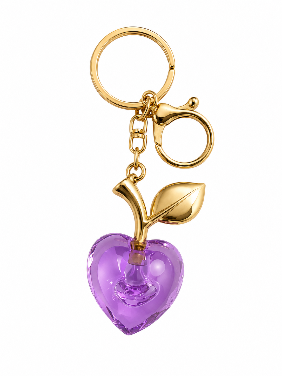 Violet Muse" Crystal Heart Keychain for girls