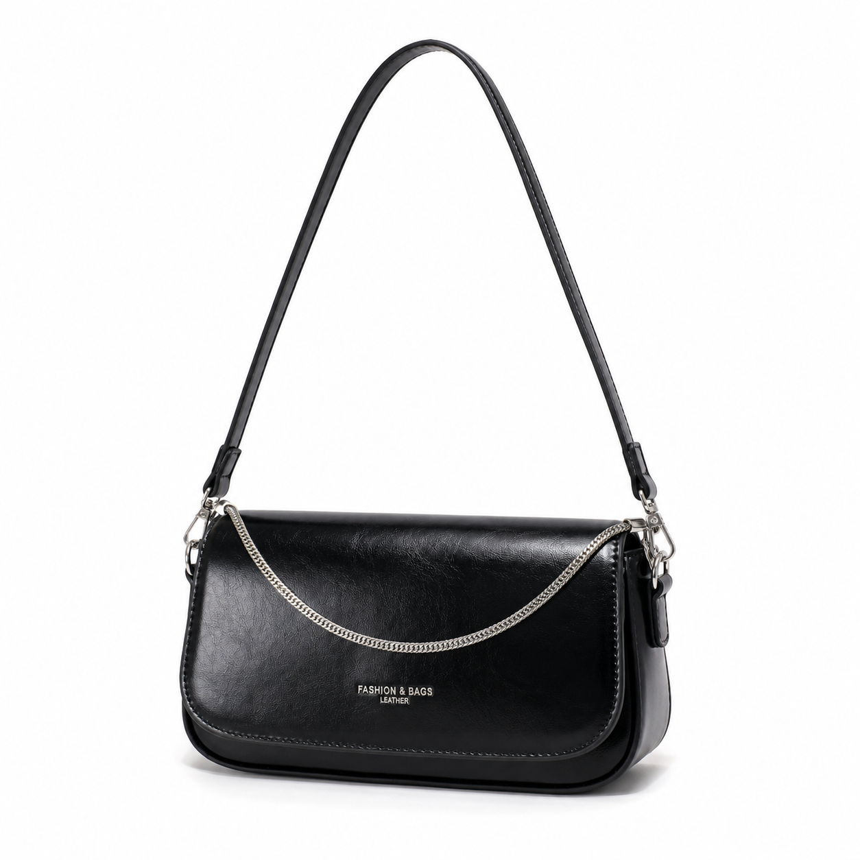Vivienne Chain" Baguette Shoulder Bag