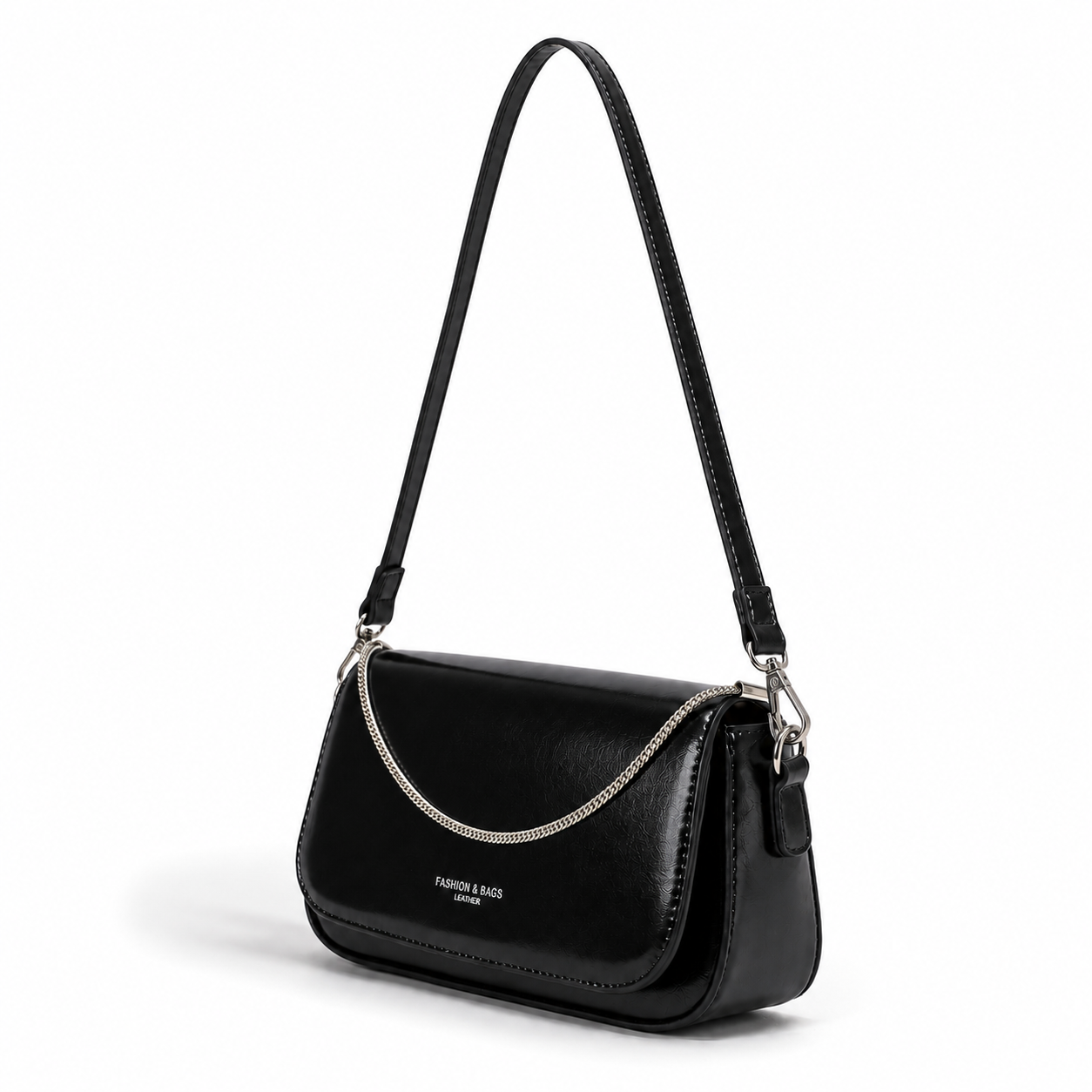 Vivienne Chain" Baguette Shoulder Bag