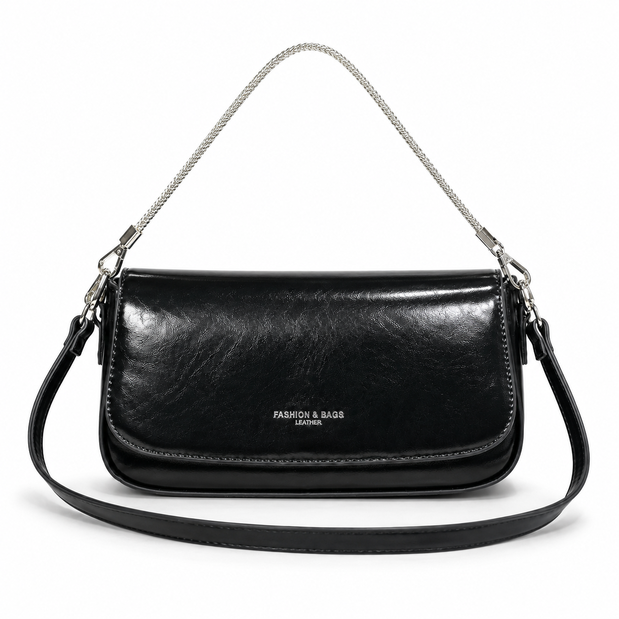 Vivienne Chain" Baguette Shoulder Bag