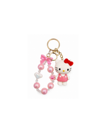 Kitty Charm Beaded Bracelet Keychain